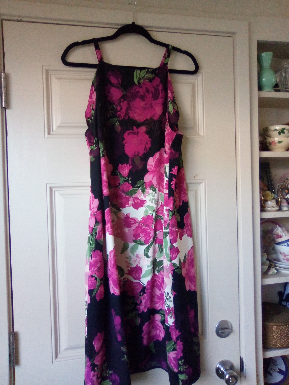 Alfani Floral Pink & Black Slip Dress 18W
